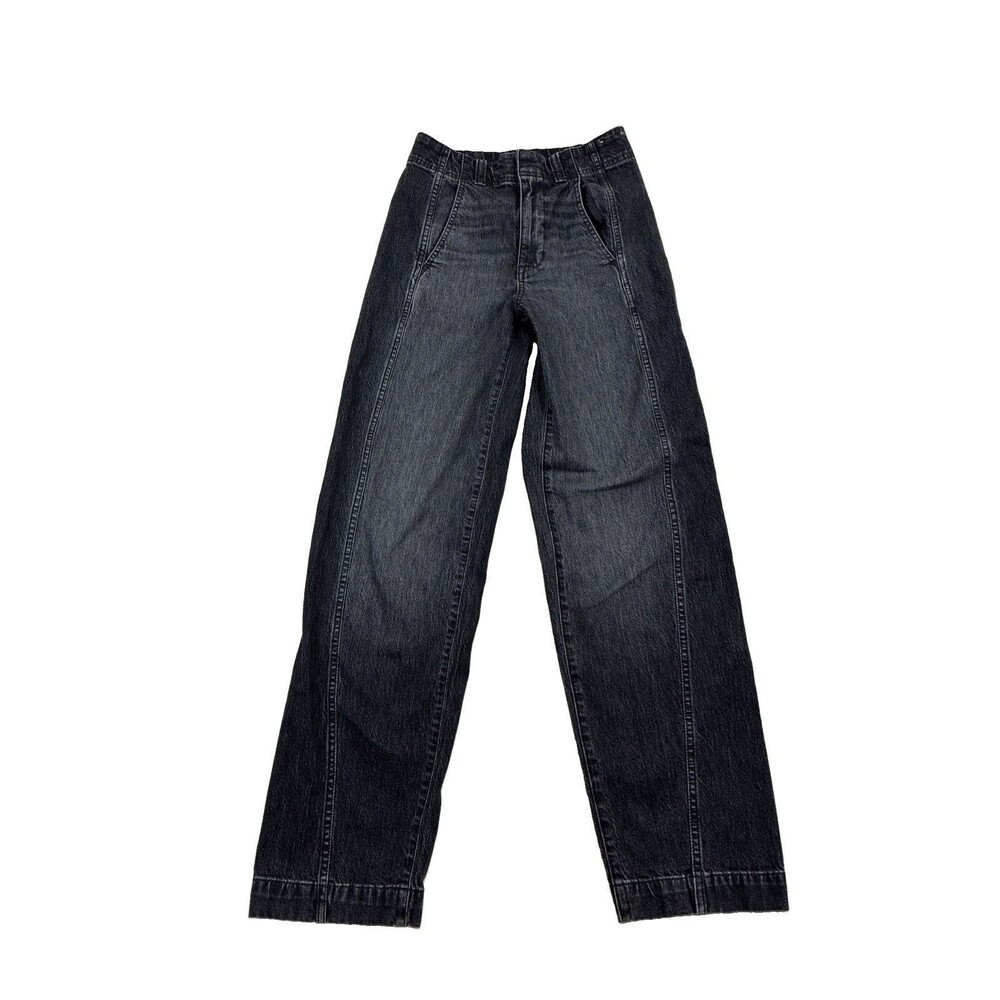 Madewell Women's Denim Tapered Trousers Button Zip Flat Front Solid Casual Sz 24